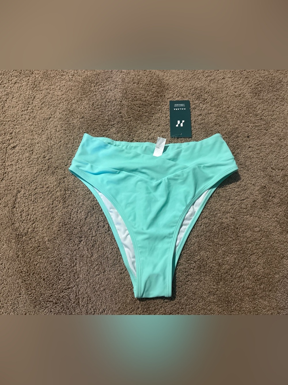 Halara Crossover High-Waisted Bikini Bottoms NWT